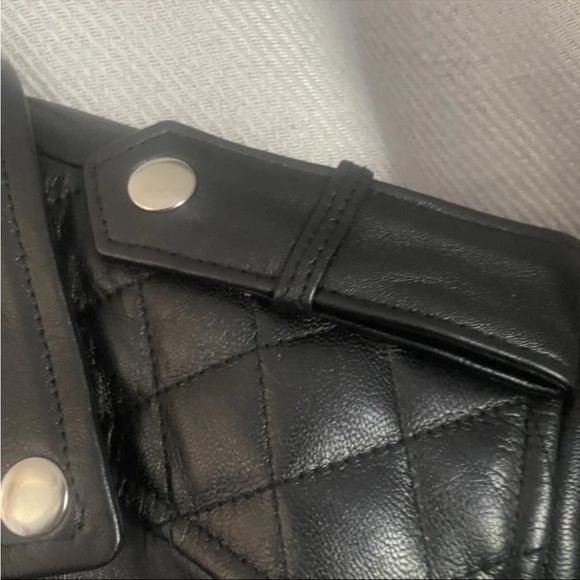 New Unisex Leather Jacket Goat Skin High Quality Size Medium Roxa leather. - Picture 6 of 13